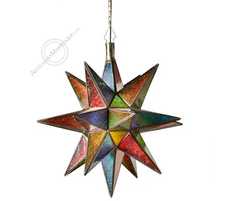 Lámpara estrella de colores grande 52 cm