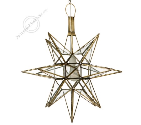Large copper star lamp