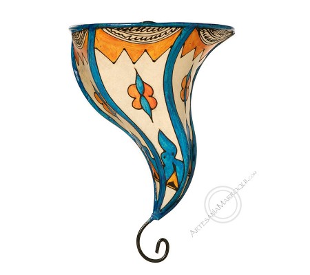 Blue and orange wall sconce