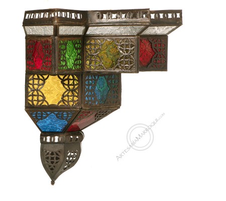 Colored crystal star wall sconce 40 cm