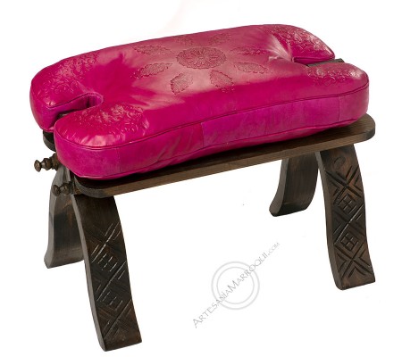 Plain pink ottoman stool