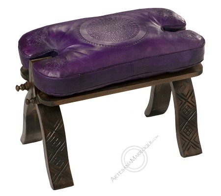 Plain purple ottoman stool