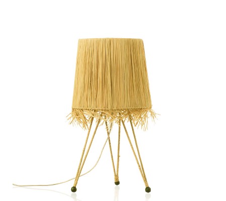 Raffia table lamp