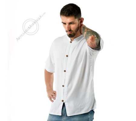 Short sleeve arabic shirt with buttons