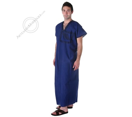 Blue gandora tunic with pocket on the chest