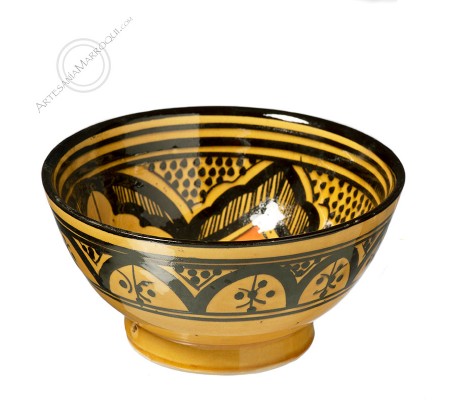Bowl 13 cm yellow and black