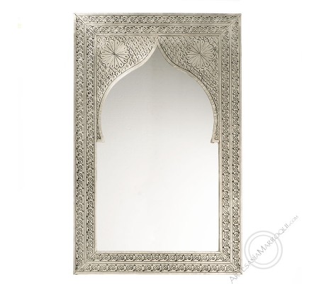 Miroir arabe 045x070 cm plat argenté