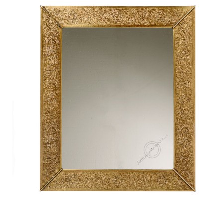 Miroir arabe 050x60 cm cuivre plat
