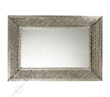 Espejo árabe 055x80 cm plateado