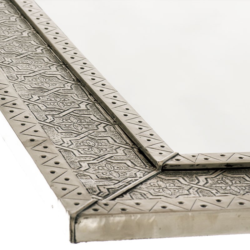 Arabic mirror 055x80 cm silver | kinamour.com