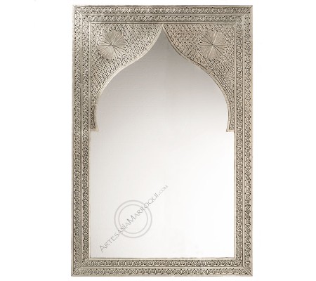 Miroir arabe 060x090 cm plat argenté