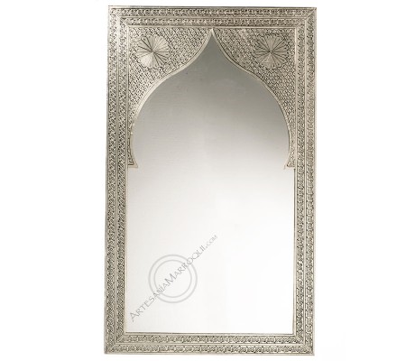 Espejo árabe 060x100 cms plano plateado