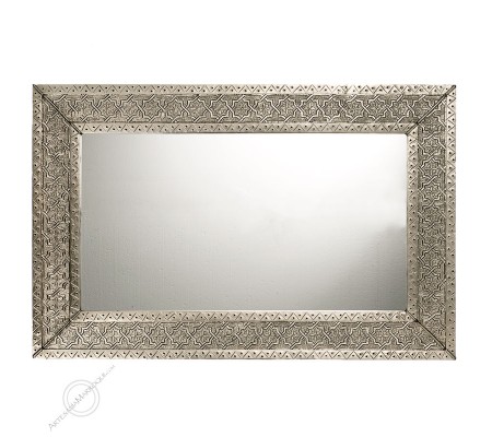 Miroir arabe 065x100 cm argenté 2