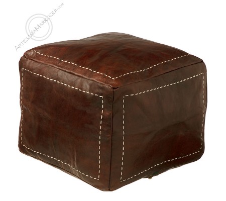 Safi leather pouf