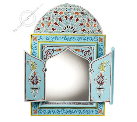 Miroir arabe 060x90 cm bleu clair