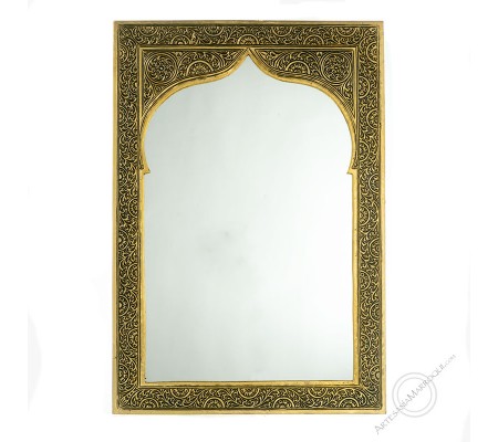 Miroir arabe 037x053 cm cuivre plat