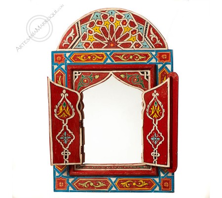 Espejo árabe 040x60 cm rojo