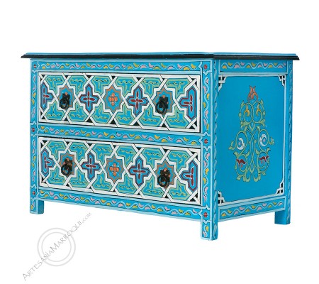 Blue low cabinet 75 cm