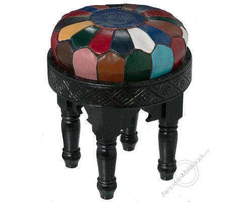 Multicolored round stool