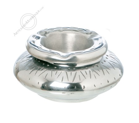 Polished aluminum ashtray engraved Berber motifs