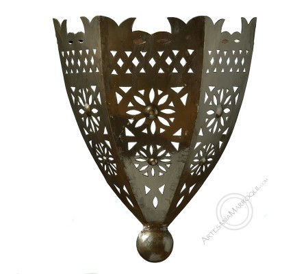 Sheet metal medieval style wall sconce medium size