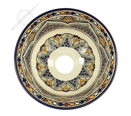 Lavabo árabe de cerámica de 30 cm dibujo completo