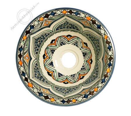 Lavabo árabe de cerámica de 30 cm