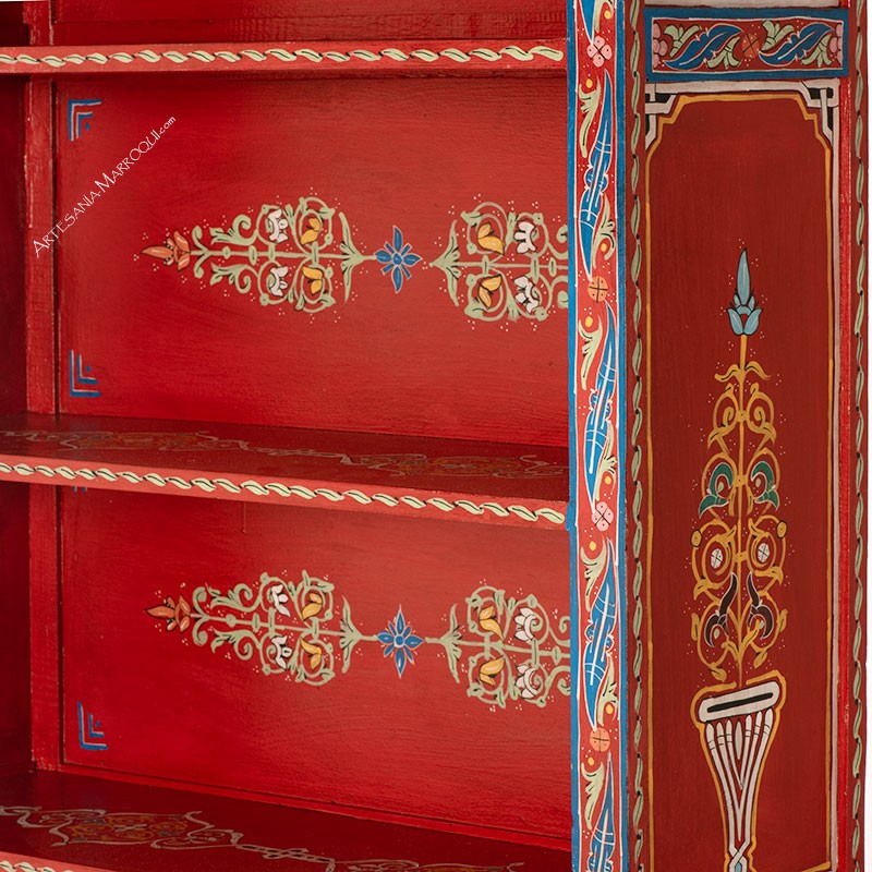 Red bookcase 200 cm| kinamour.com