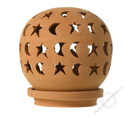Large ball clay candle holder