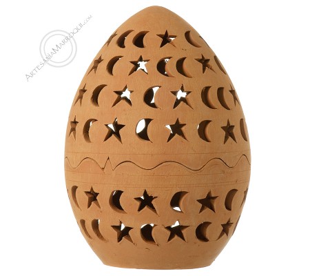 Bougeoir œuf en argile étoile grand