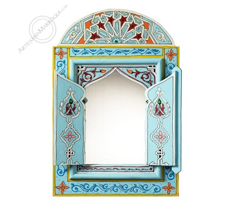 Espejo árabe 040x60 cm celeste