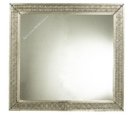 Miroir arabe 110x120cm argenté