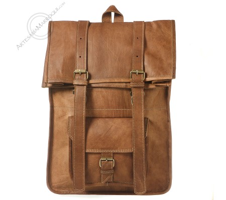 Omar camel leather backpack