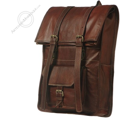 Omar dark leather backpack