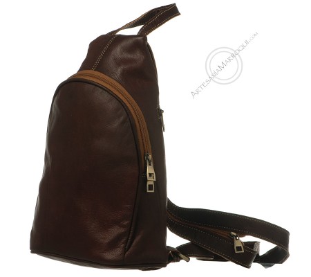 Leather backpack-shoulder bag