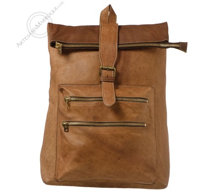 Ben Guerir camel leather backpack