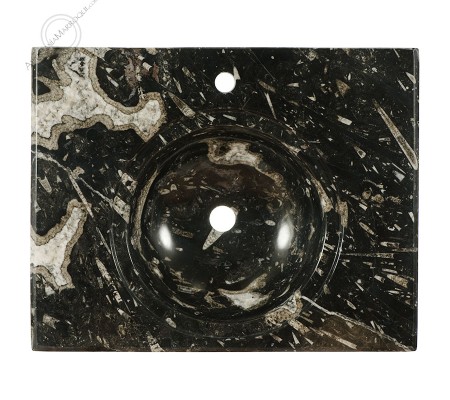 Plan vasque en marbre fossilisé 70x55 cm