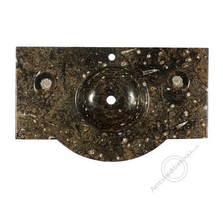Fossilized marble sink-countertop 100x50 cm