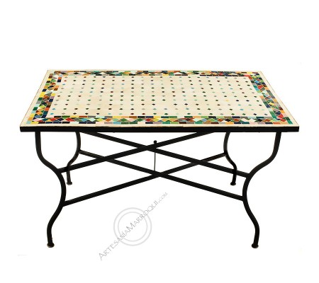 Table mosaïque Zellige 120x70 cm multicolore