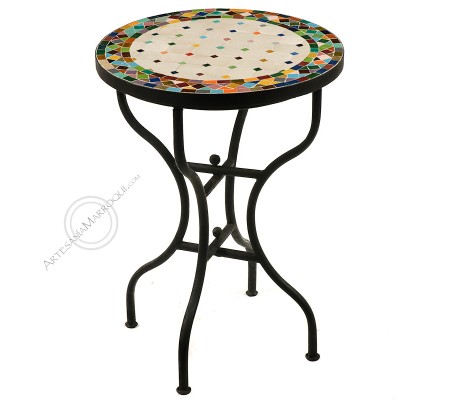 Table mosaïque Zellige 50 cm multicolore