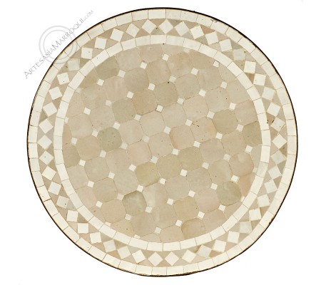 Zellige mosaic table 60 cm beige