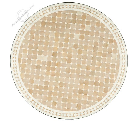 Table mosaïque Zellige 120 cm beige