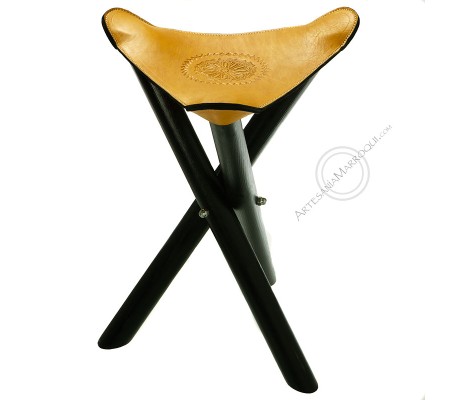 Yellow scissor stool
