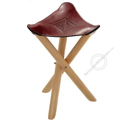 Burgundy scissor stool
