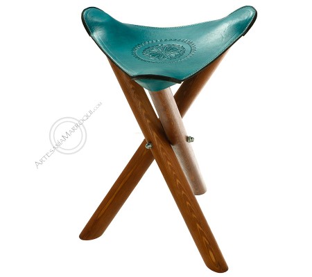 Turquoise scissor stool