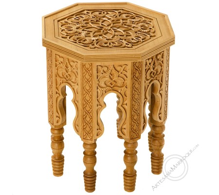 Carved octagonal table 2