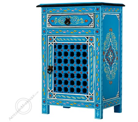Table de nuit bleue Mosharabi