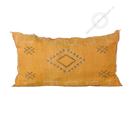 Large beige orange sabra cushion