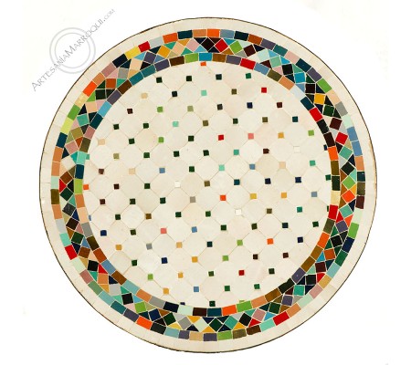 Mesa mosaico 80 cm multicolor
