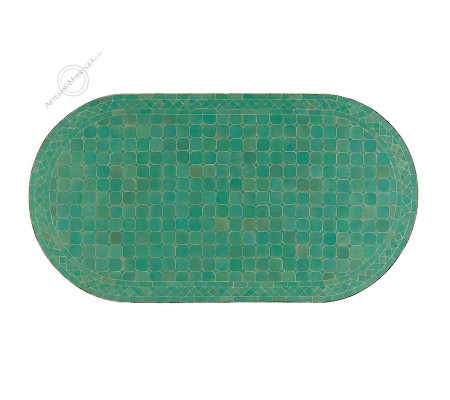 Mesa mosaico 150x80 cm oval turquesa